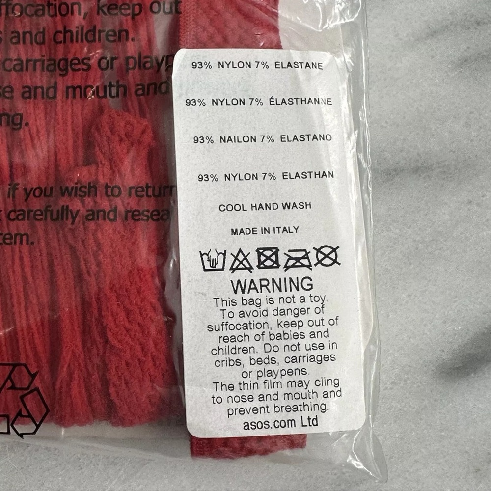 ASOS Curve Red Oversized Fishnet Tights One Size New Plus Size - Picture 4 of 4